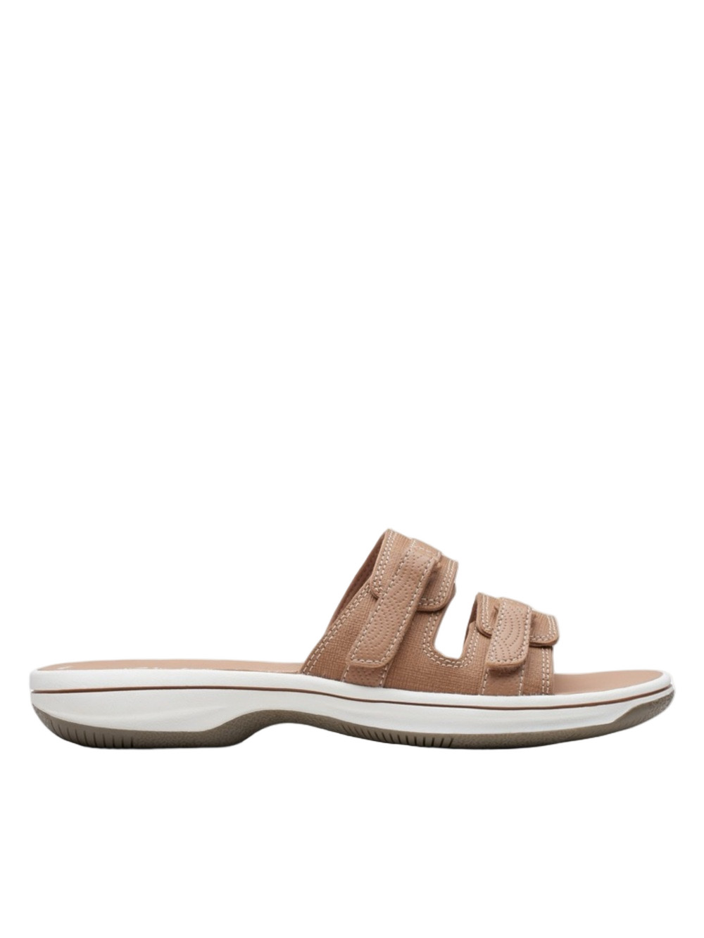 Clarks® Cloudsteppers Breeze Piper Women's Slide Sandals 8 Tan NEW - Picture 1 of 13